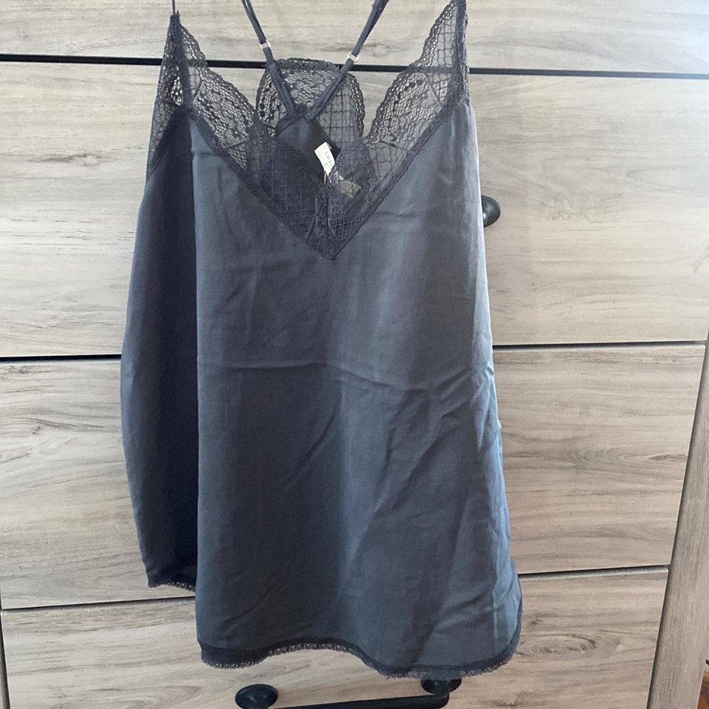 Grey lace tank. Brand: love stitch